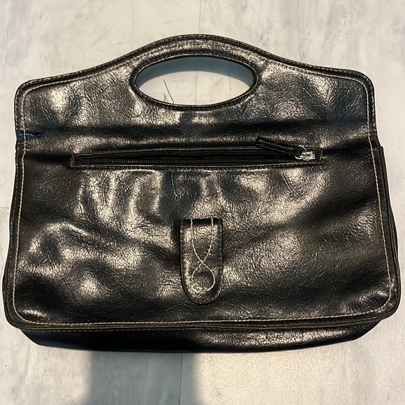 Worthington  genuine leather handbag  EUC black/ silver accents   11.5”x 6”x 2” - Picture 10 of 10